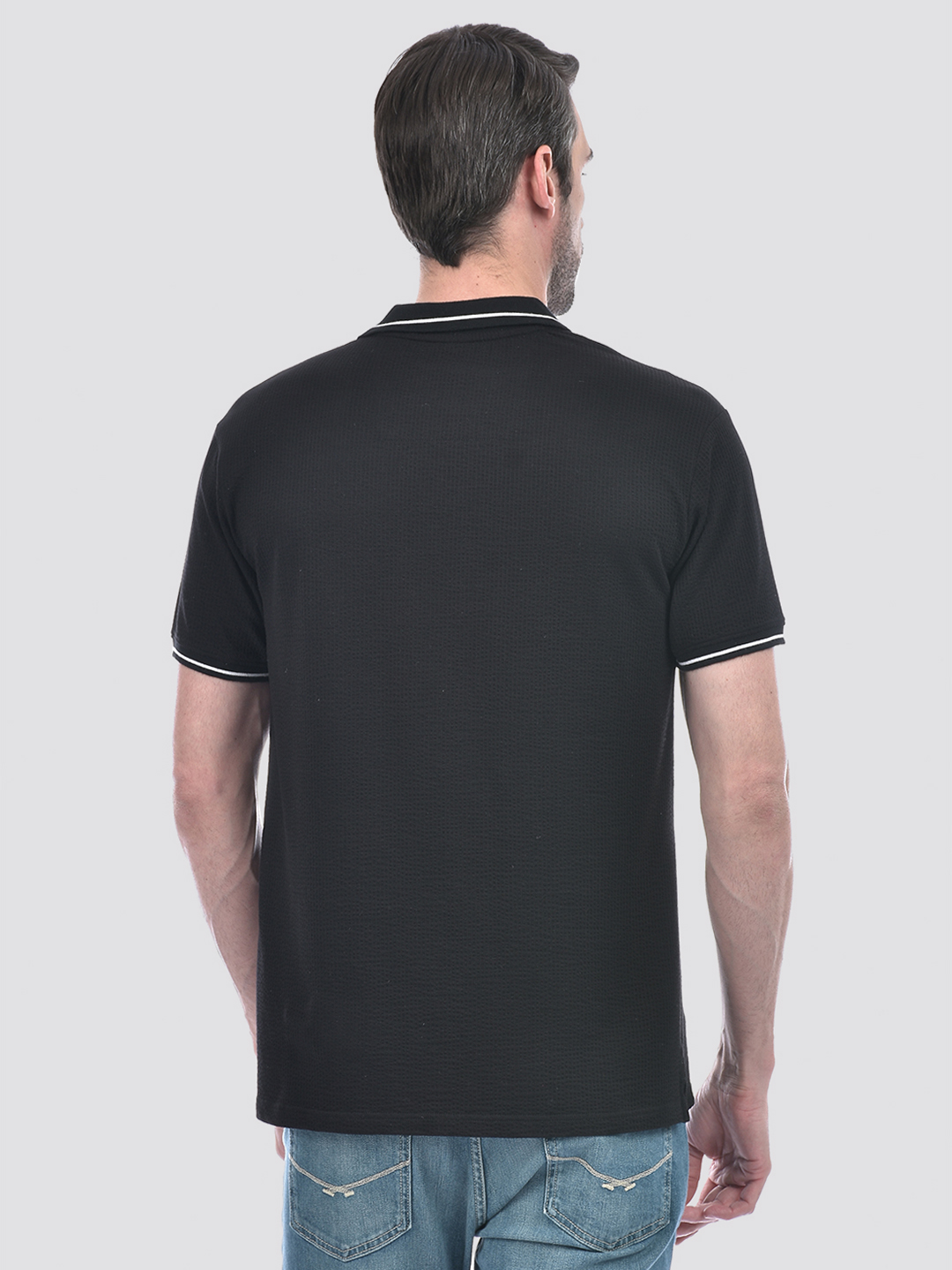 Numero Uno Men Striped Black T-Shirt